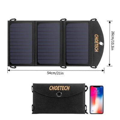 Αναδιπλούμενο Φωτοβολταϊκό Πάνελ Choetech SC001 19W | www.lightgear.gr