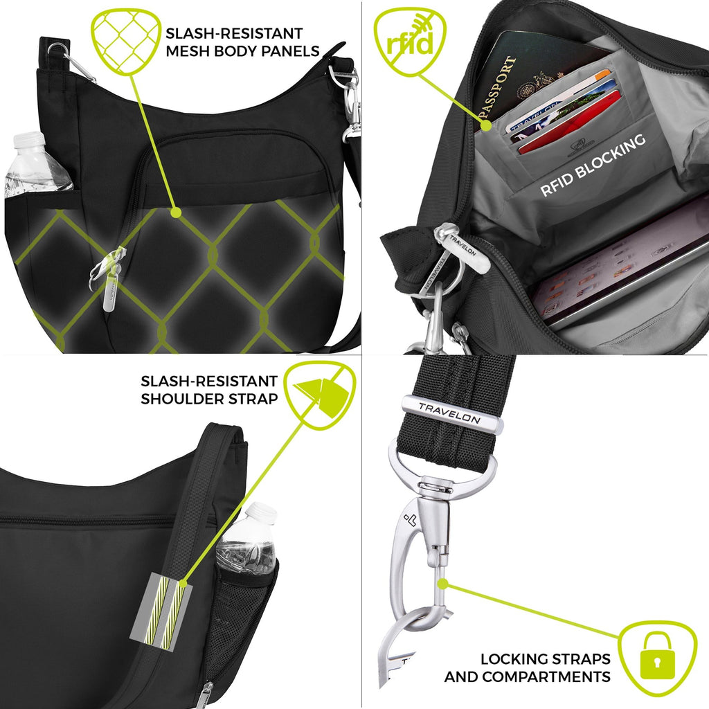 Τσάντα Ώμου Travelon Anti Theft Crossbody Classic Lady | www.lightgear.gr