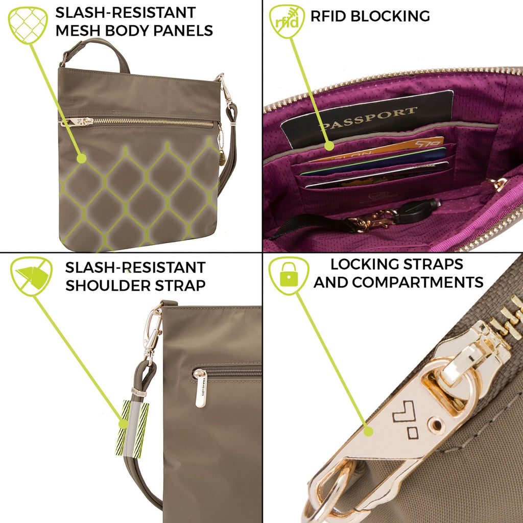 Τσάντα Ώμου Travelon Anti Theft Bag Tailored Slim | www.lightgear.gr