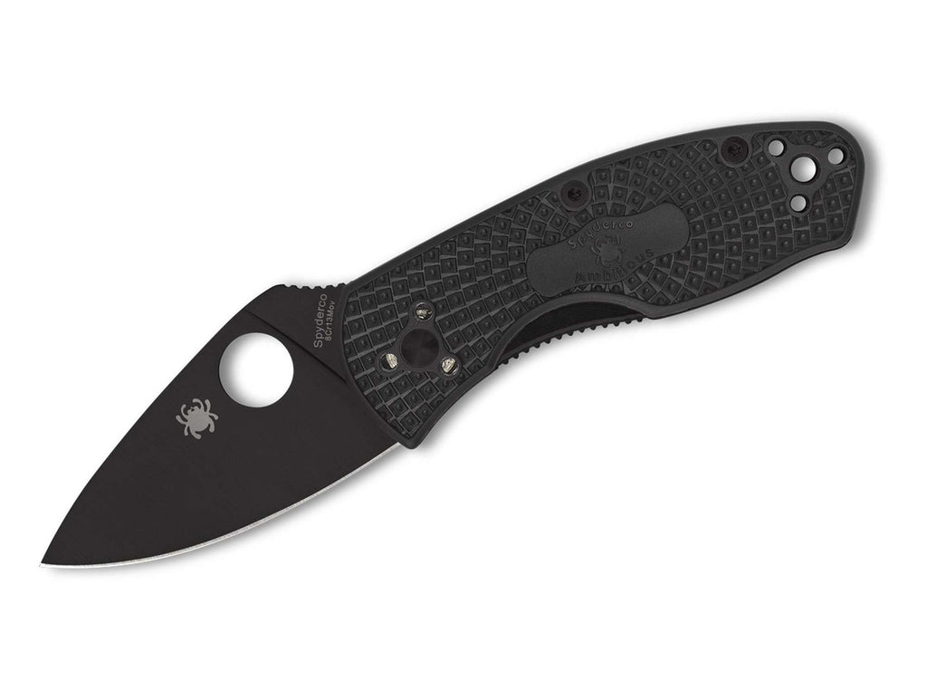 Σουγιάς Spyderco Ambitious Lightweight Black Blade PlainEdge | www.lightgear.gr