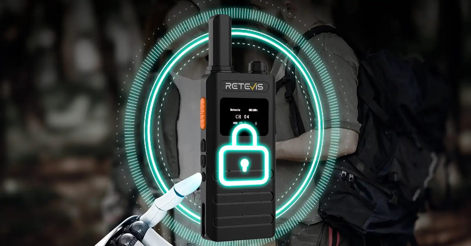 Ασύρματος Πομποδέκτης Retevis B63S, PMR16 + 2x G-Hook earpiece C9250A (Walkie Talkie) | www.lightgear.gr