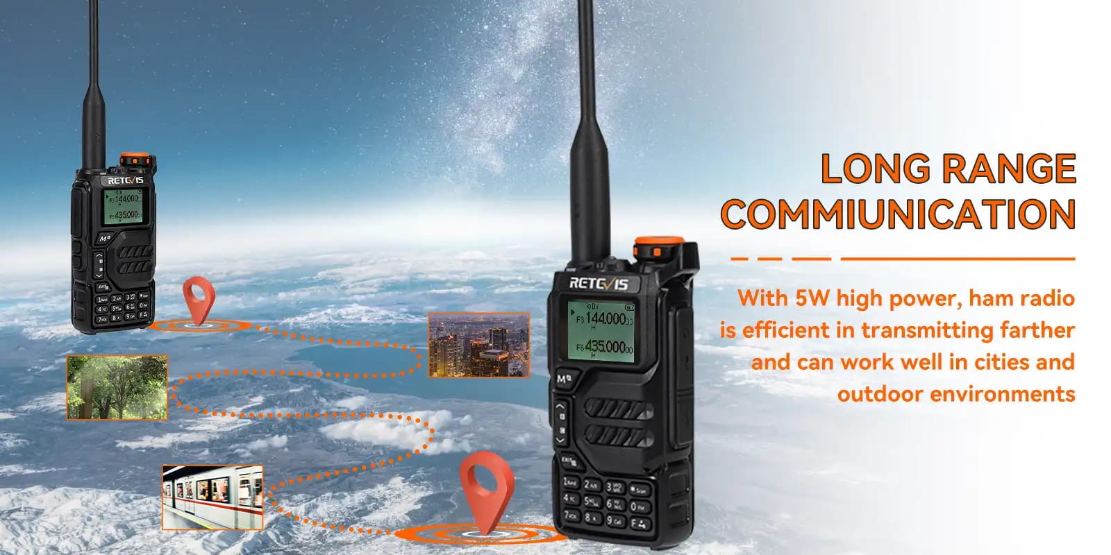 Ασύρματος Πομποδέκτης Retevis RA79, VHF/UHF, 5W, Aviation Band (EU) | www.lightgear.gr