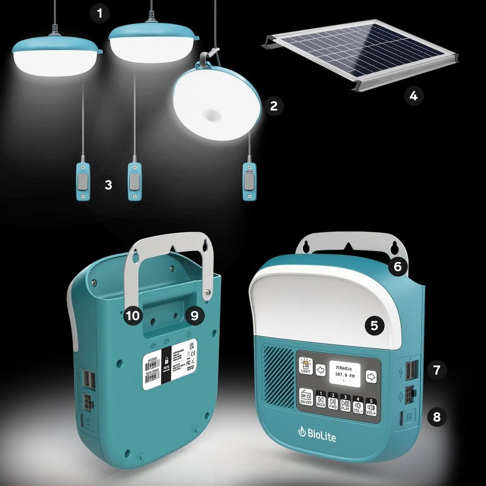 Ηλιακό Σύστημα Φωτισμού & Φόρτισης Biolite SolarHome 625 | www.lightgear.gr