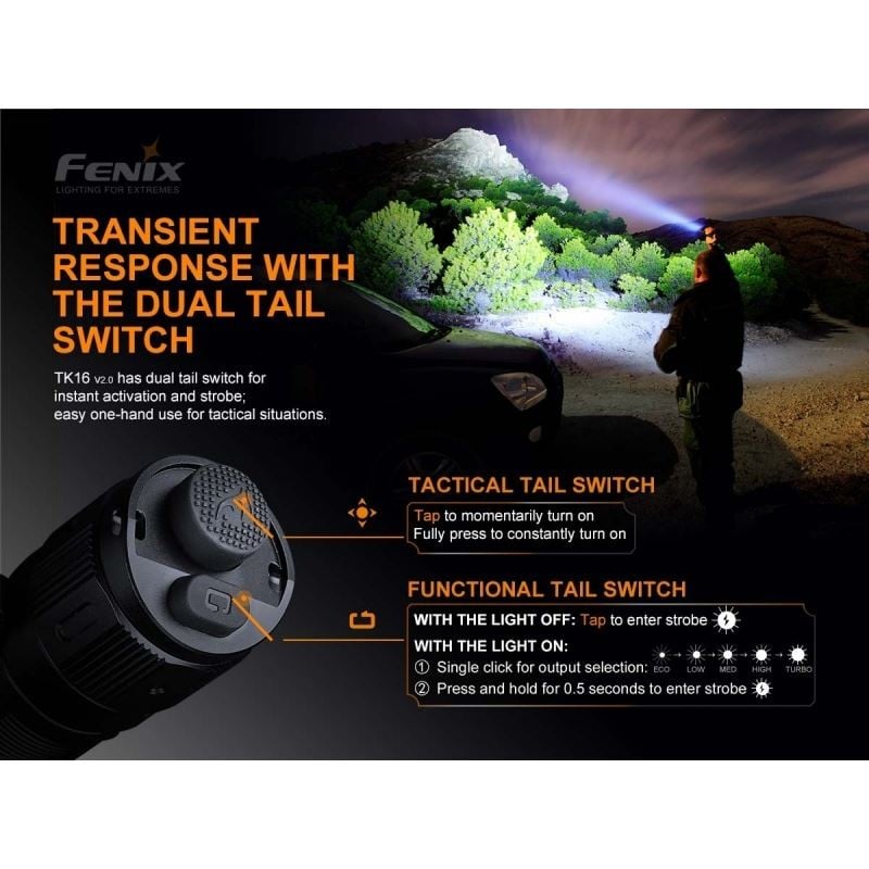 Επαναφορτιζόμενος Φακός Led Fenix TK16 V2.0 | www.lightgear.gr