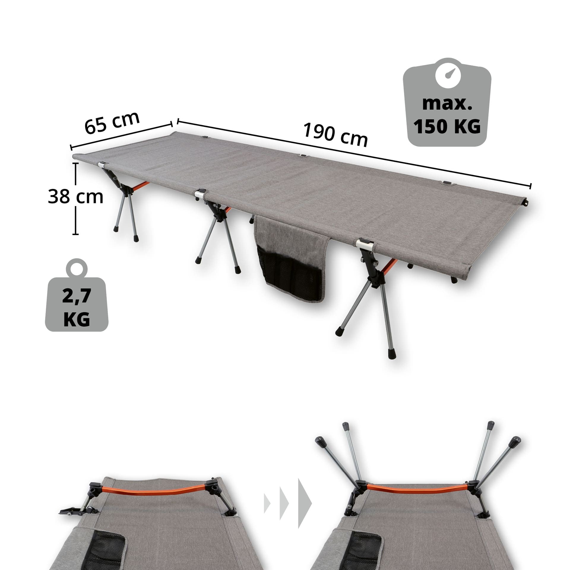 Ράντζο Basic Nature Camping Bed Lifted 190cm | www.lightgear.gr