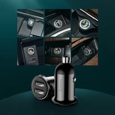 Φορτιστής Αυτοκινήτου Baseus Grain Pro Charger 2x USB 4.8 A | www.lightgear.gr