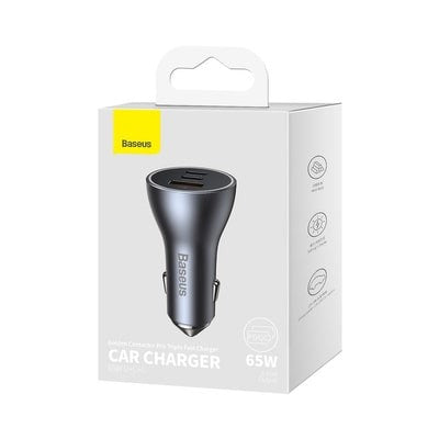 Φορτιστής Αυτοκινήτου Baseus Golden Contactor Pro USB-A + 2x USB-C 65W (CGJP010013) | www.lightgear.gr