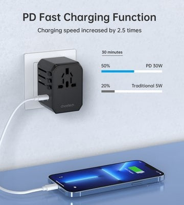 Αντάπτορας Ταξιδιού Choetech PD6041 30W Fast Charger | www.lightgear.gr