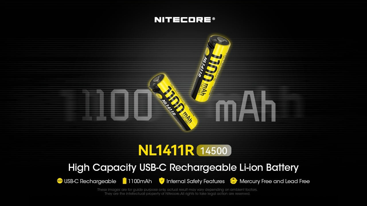 Επαναφορτιζόμενη Μπαταρία Nitecore NL1411R 1100mAh 3,6V | www.lightgear.gr