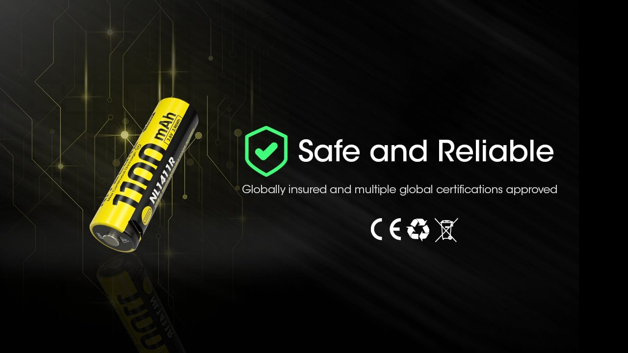 Επαναφορτιζόμενη Μπαταρία Nitecore NL1411R 1100mAh 3,6V | www.lightgear.gr