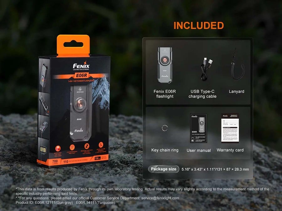 Επαναφορτιζόμενος Φακός Led Fenix E06R | www.lightgear.gr