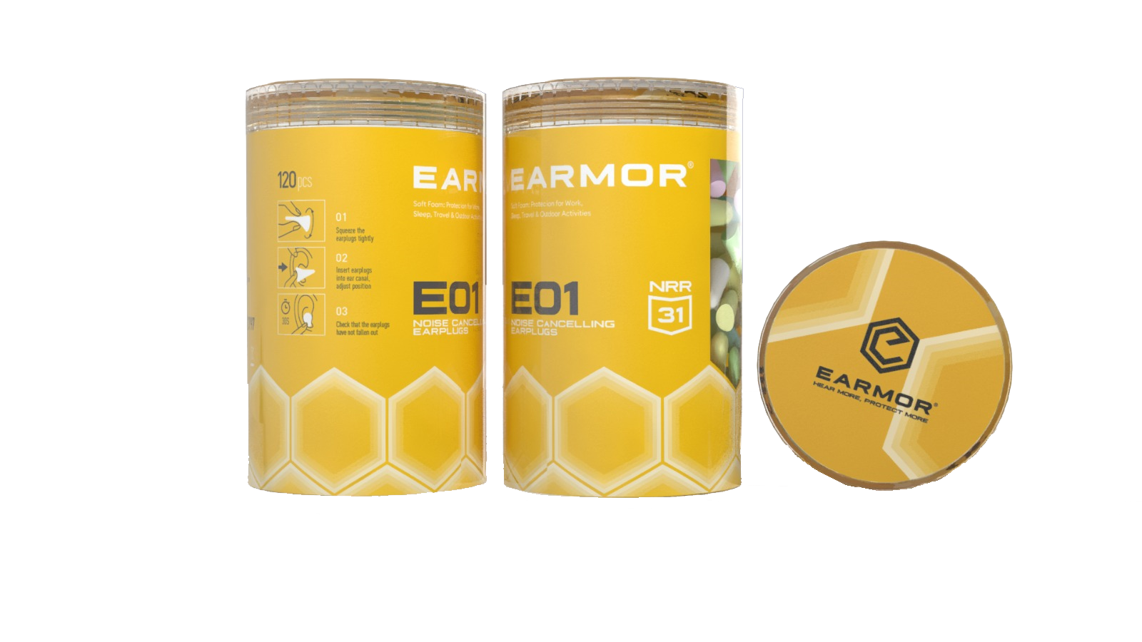 Ωτοασπίδες Earmor E01 Βύσμα Αφρώδους Υλικού Διάφορα Χρώματα (κουτί 120 Τεμ.) | www.lightgear.gr