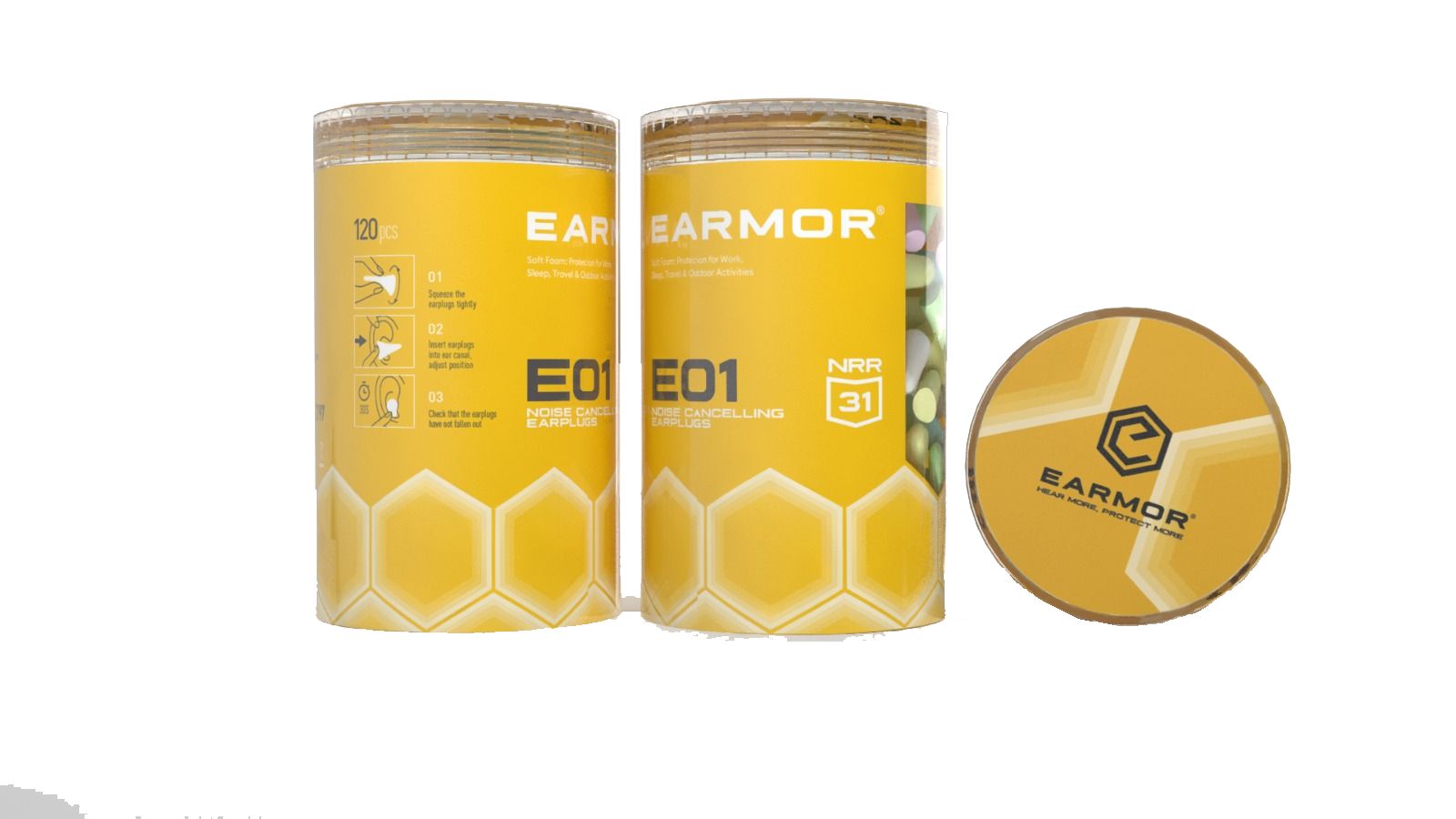 Ωτοασπίδες Earmor E01 Βύσμα Αφρώδους Υλικού Διάφορα Χρώματα (κουτί 120 Τεμ.) | www.lightgear.gr