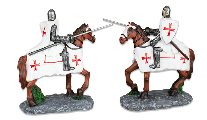 Φιγούρα Tole10 Brown Horse. White Templar Knight. Spear 12cm 39547 | www.lightgear.gr