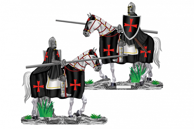 Φιγούρα Tole10 White Horse. Black Templar With Spear. 8cm 39546 | www.lightgear.gr