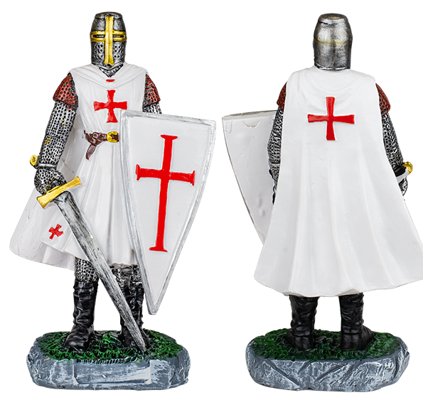 Φιγούρα Tole10 White Shield-sword Resin Templar Knight 30cm 39540 | www.lightgear.gr