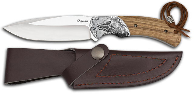 Μαχαίρι Albainox Wooden Huting Knife. Wild Boar 32751 | www.lightgear.gr