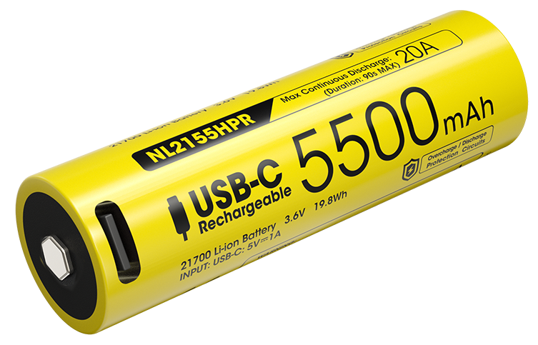Μπαταρία Nitecore 21700 / 5500mah NL2155HPR | www.lightgear.gr