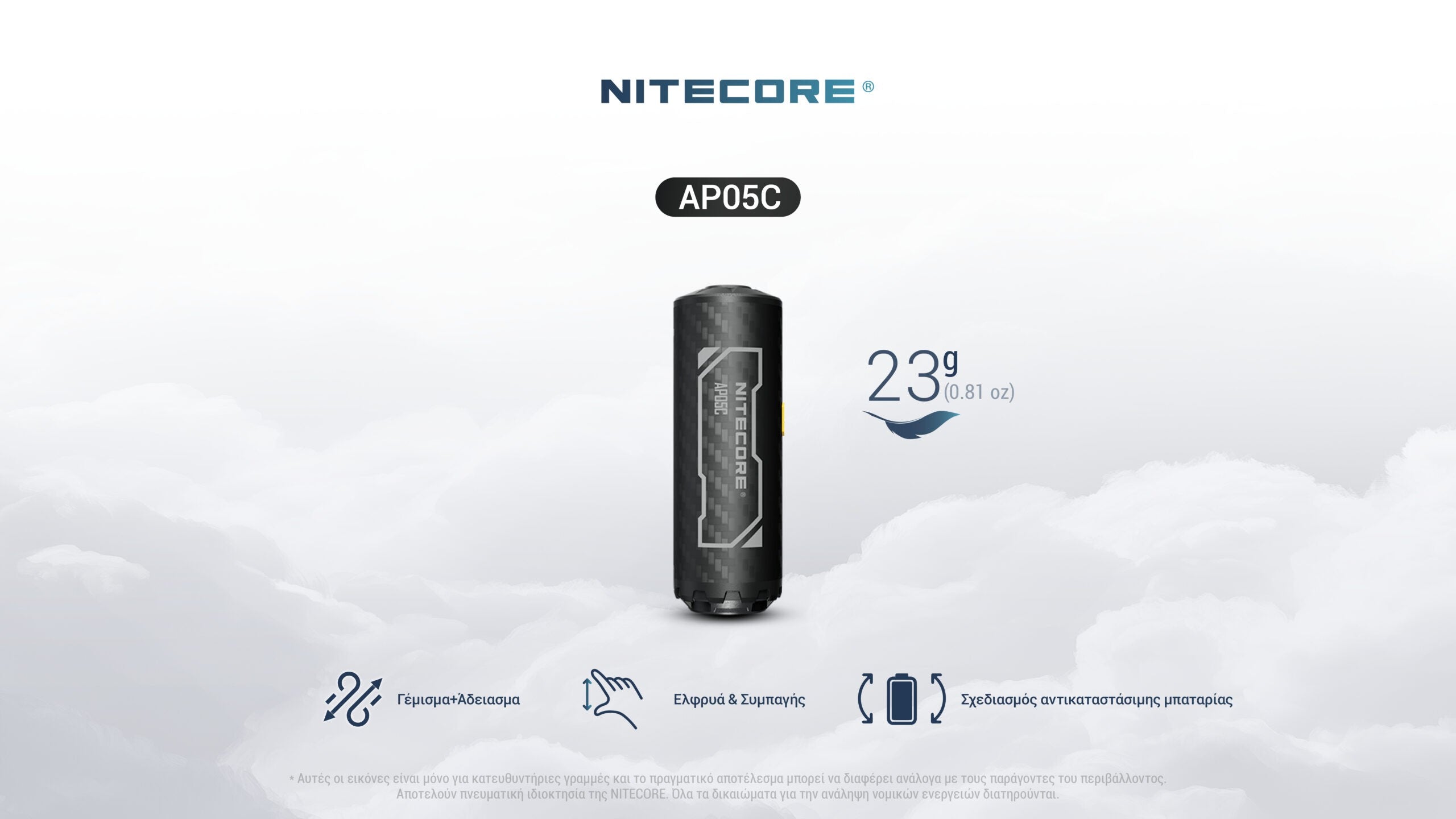 Ηλεκτρική Επαναφορτιζόμενη Τρόμπα Nitecore AP05C | www.lightgear.gr