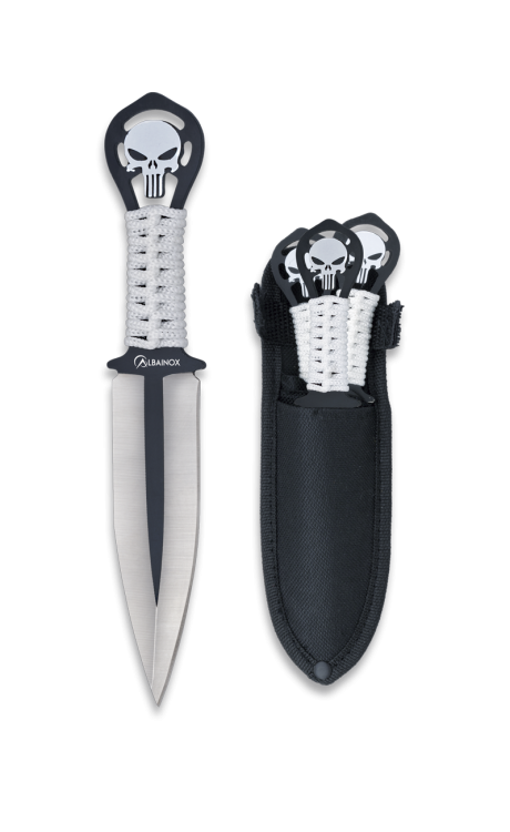 Μαχαίρι Albainox Set 3 Skull Throwers. Blade 9.5 cm 32453 | www.lightgear.gr