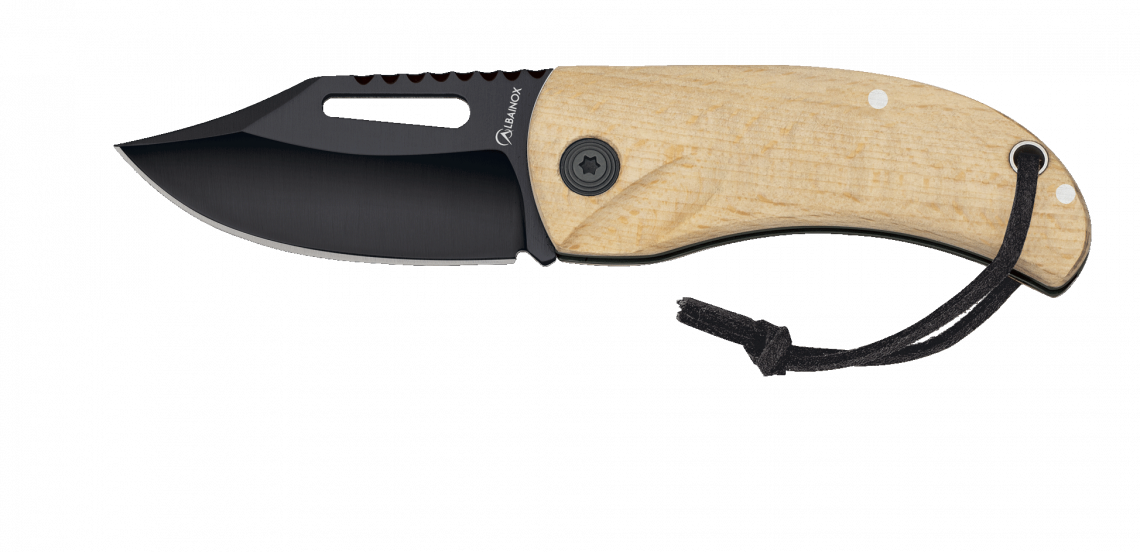 Σουγιάς Albainox Natural Wood/black Blade Folding Knife 18828 | www.lightgear.gr