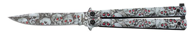 Σουγιάς Albainox Albainox Steel Balisong. 3d Skulls 02220 | www.lightgear.gr