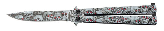 Σουγιάς Albainox Albainox Steel Balisong. 3d Skulls 02220 | www.lightgear.gr