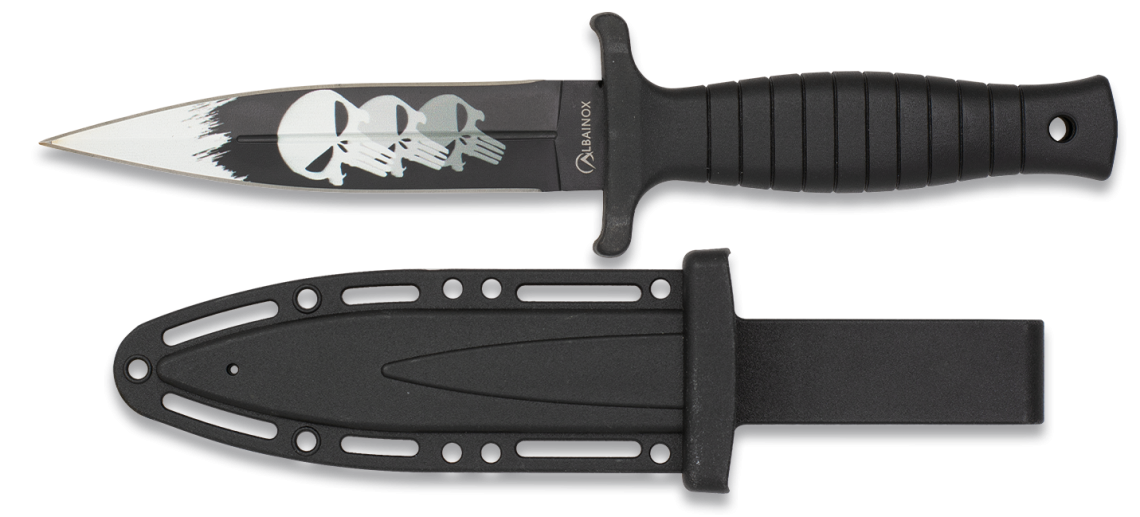 Μαχαίρι Albainox 3d Skulls Boot Knife Λάμα 12cm 32617 | www.lightgear.gr