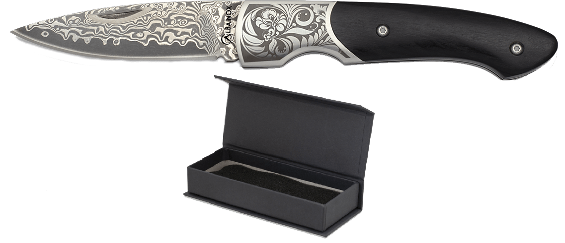 Σουγιάς Albainox Damaskus Pocket Knife Blade 7,20 cm 18424 | www.lightgear.gr