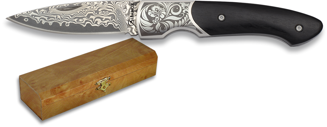 Σουγιάς Albainox Damaskus Pocket Knife Blade 7,20 cm 18424 | www.lightgear.gr