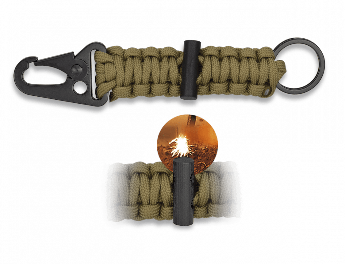 Μπρελόκ Paracord Albainox Barbaric Με Πυρόλιθο Coyote | www.lightgear.gr