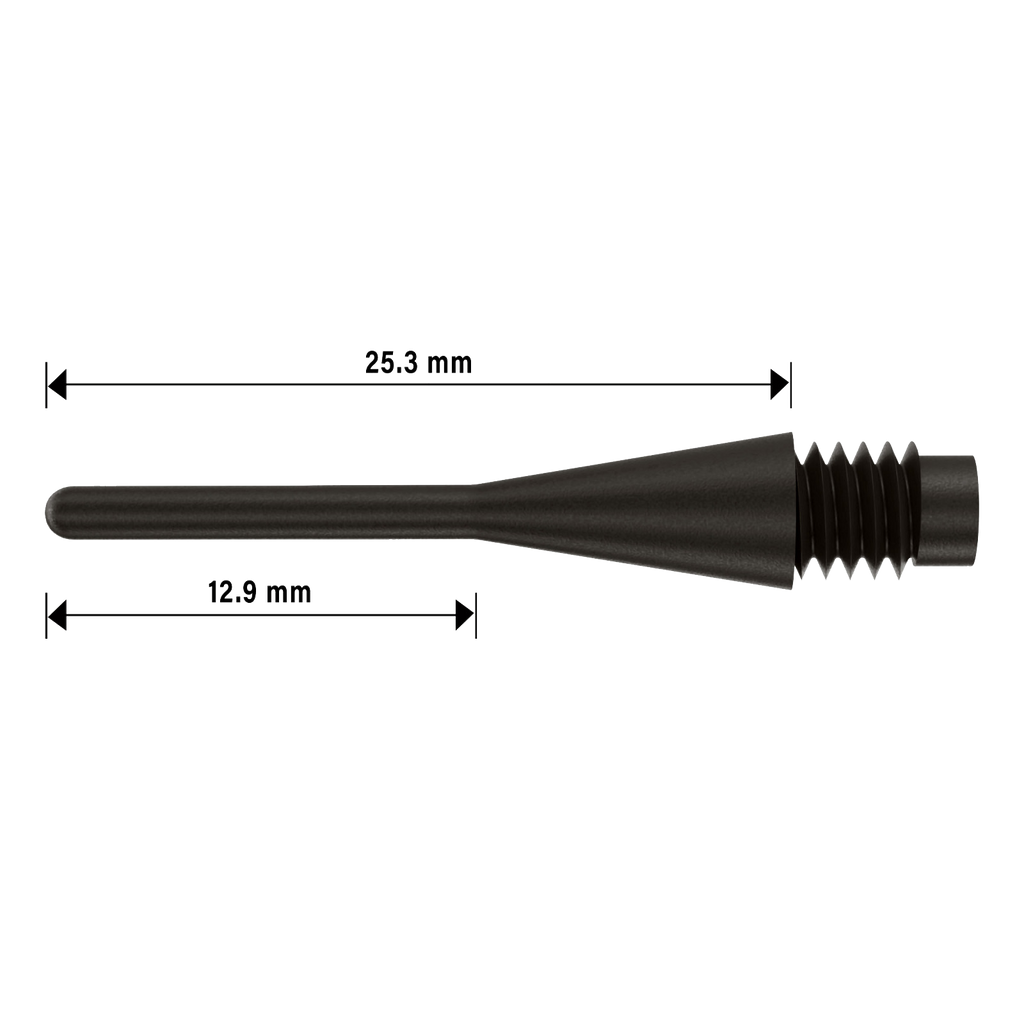 Μύτες Dart Bull's Longl.tip Black 6mm (100) | www.lightgear.gr