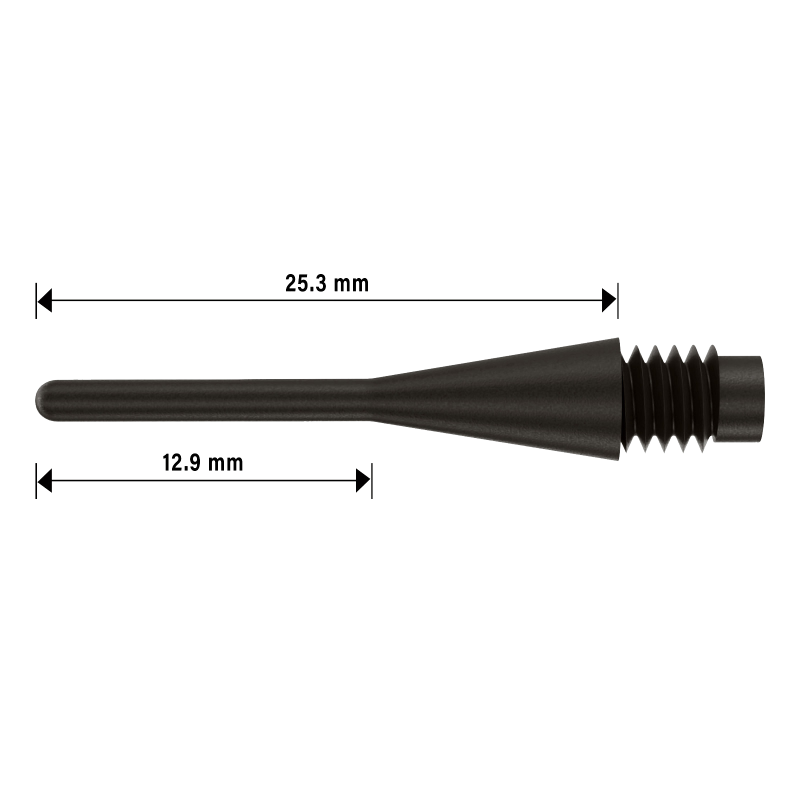 Μύτες Dart Bull's Longl.tip Black 6mm (100) | www.lightgear.gr