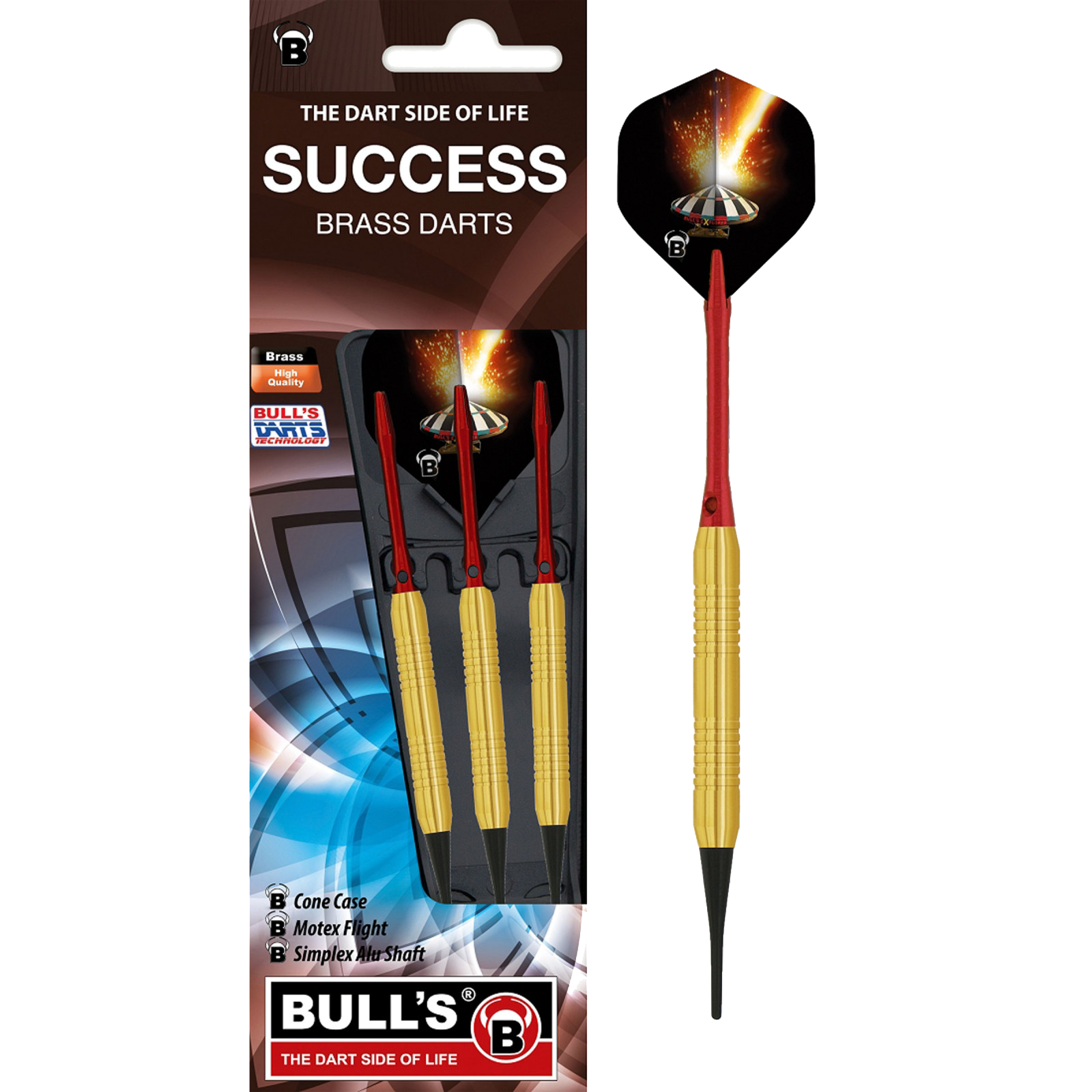Βελάκια Dart Bull's Soft Dart Success Red 16g 3τεμ | www.lightgear.gr