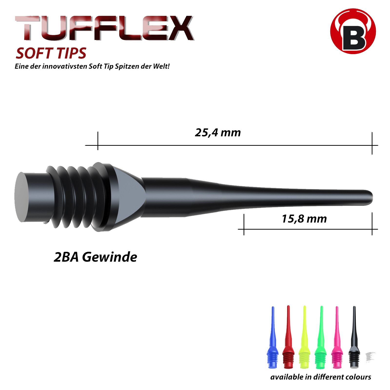 Μύτες Dart Bull's Tufflex Soft Tips 6mm(2ba) 100 Pack | www.lightgear.gr
