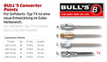 Μύτες Μεταλλικές Βιδωτές Σετ 3 Τεμ. Bull's Stahlspitzen Aluminium 2ba | www.lightgear.gr