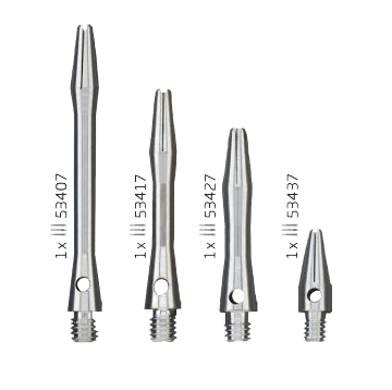 Κορμοί Dart Bull's Simplex Aluminium Shaft Medium Silver 3τεμ | www.lightgear.gr