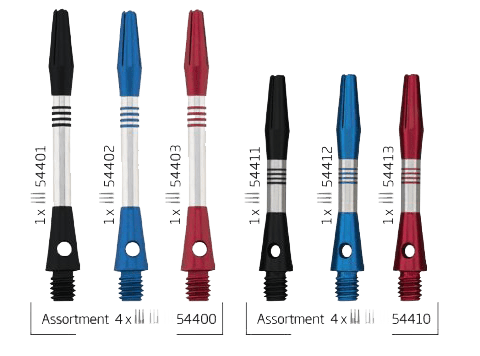 Κορμοί Dart Bull's Cetra Aluminium Shaft Short Black 3τεμ | www.lightgear.gr
