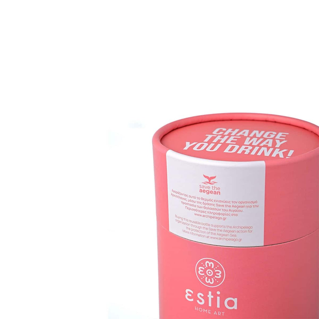 Ανοξείδωτο Ποτήρι Θερμός με Καλαμάκι Estia Save the Aegean 350ml | www.lightgear.gr