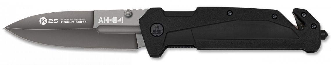 Σουγιάς K25 AH-64 Penknife.black Rubbered Handle Blade 9cm 18871 | www.lightgear.gr
