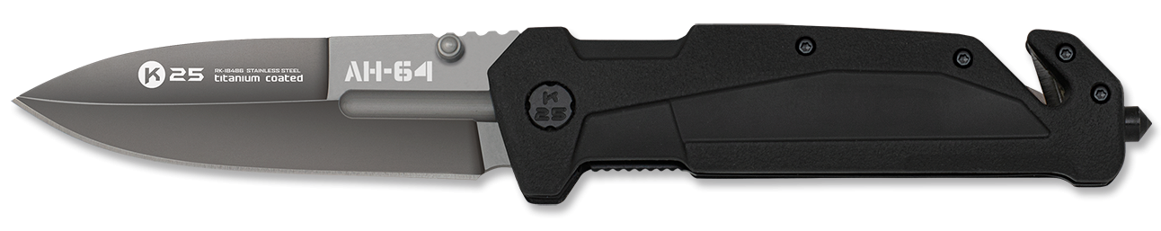 Σουγιάς K25 AH-64 Penknife.black Rubbered Handle Blade 9cm 18871 | www.lightgear.gr