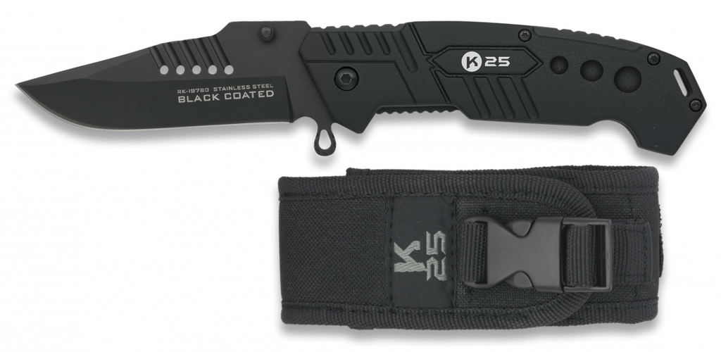 Σουγιάς K25 Tactical Pocket Knife Black Coated 19780 | www.lightgear.gr