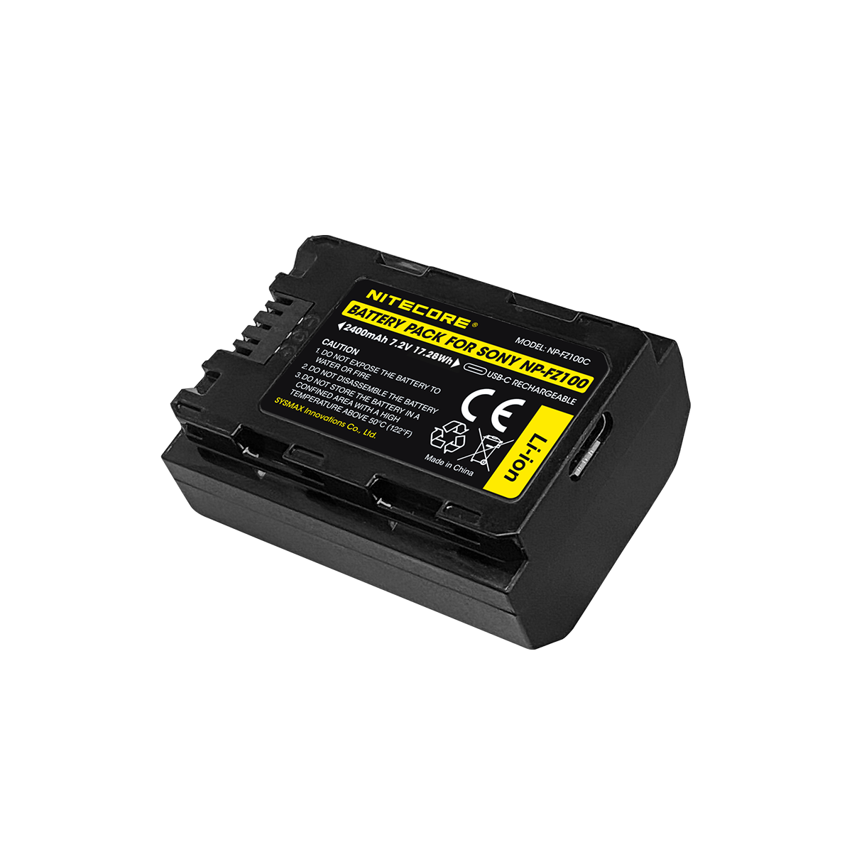 Μπαταρία Nitecore For Sony NP-FZ100C 7,2V 2400 mAh 17,28Wh | www.lightgear.gr