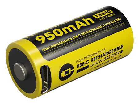 Μπαταρία Nitecore 16340 / 950mAh / USB-C / NL169R | www.lightgear.gr