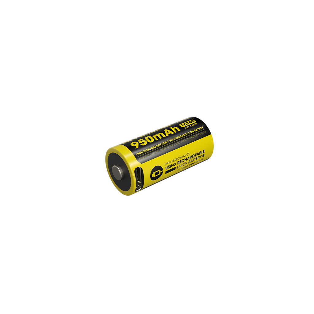 Μπαταρία Nitecore 16340 / 950mAh / USB-C / NL169R | www.lightgear.gr