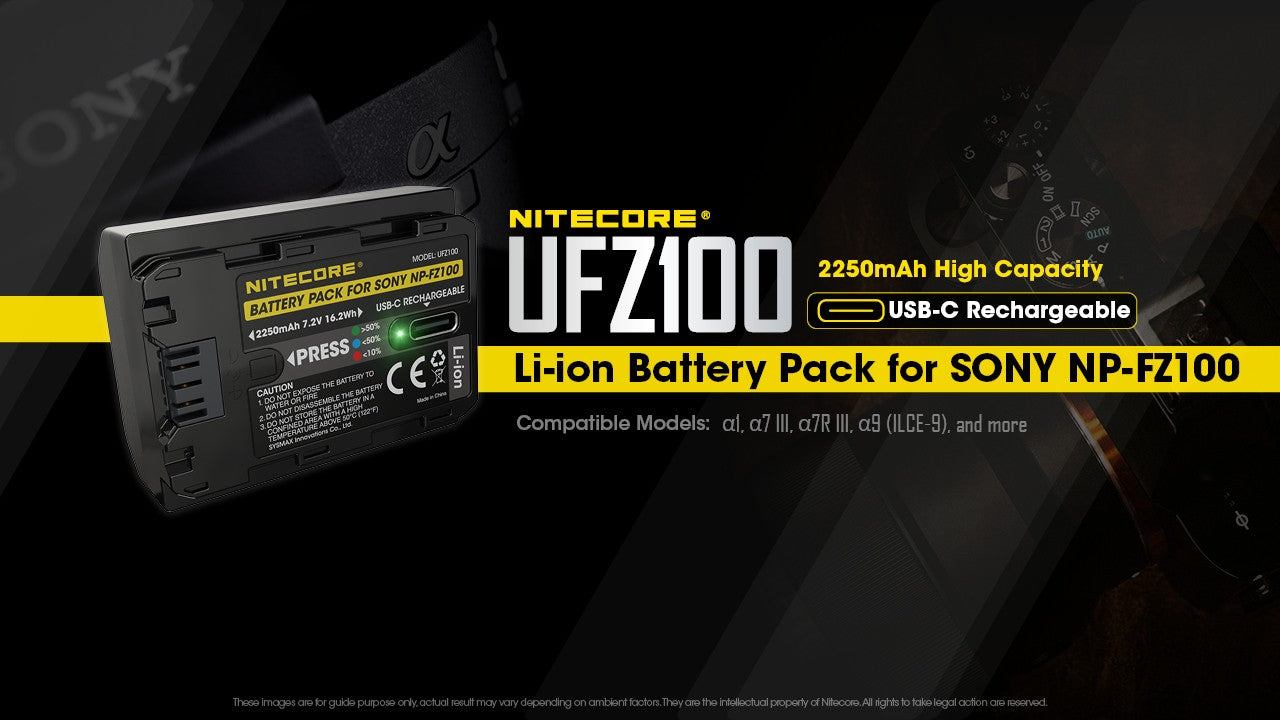 Μπαταρία Nitecore For SONY UFZ-100 7,2V 2250mAh 16,2Wh | www.lightgear.gr