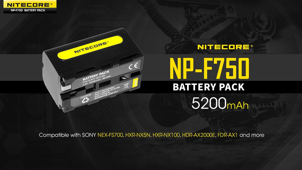 Μπαταρία Nitecore NP-F750 Για Sony 7,4v 5200mAh 38,5Wh | www.lightgear.gr