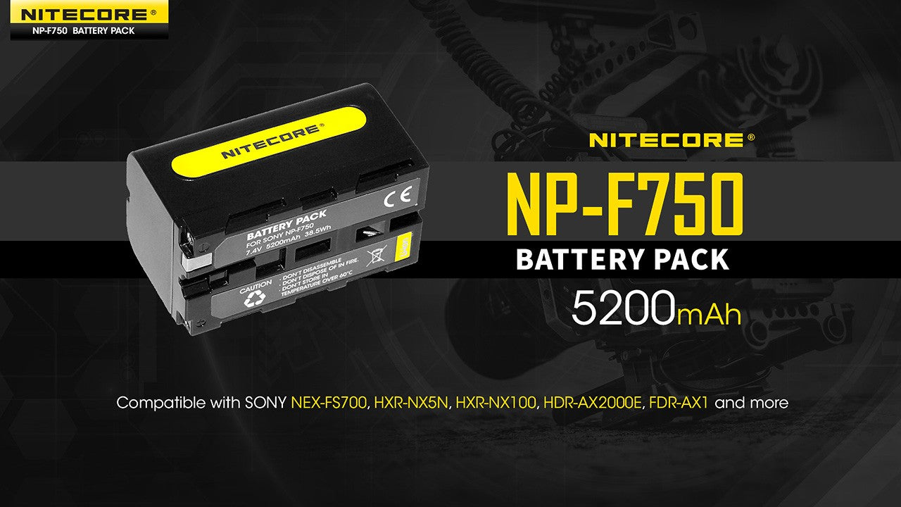 Μπαταρία Nitecore NP-F750 Για Sony 7,4v 5200mAh 38,5Wh | www.lightgear.gr