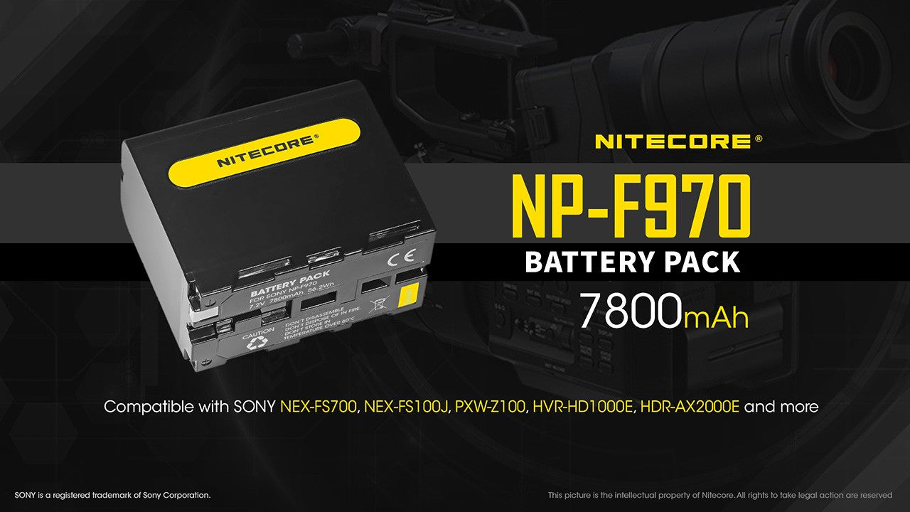 Μπαταρία Nitecore NP-F970 7,2v 7800mAh 56,2Wh | www.lightgear.gr