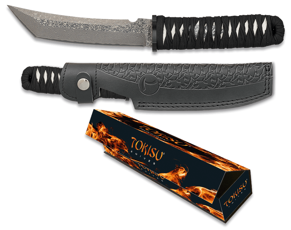 Μαχαίρι Tokisu Damask Knife 15.30cm CNC Leather Sheath 32623 | www.lightgear.gr